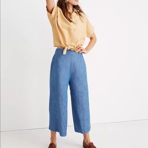 Madewell Chambray Huston Pull-on Crop pants Size XXS